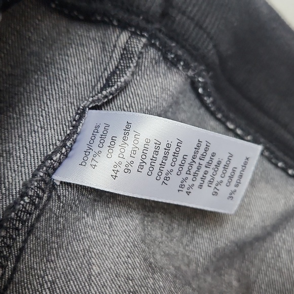 Maurices Cropped Charcoal Denim Jacket with Heathered Hoodie - Picture 6 of 6